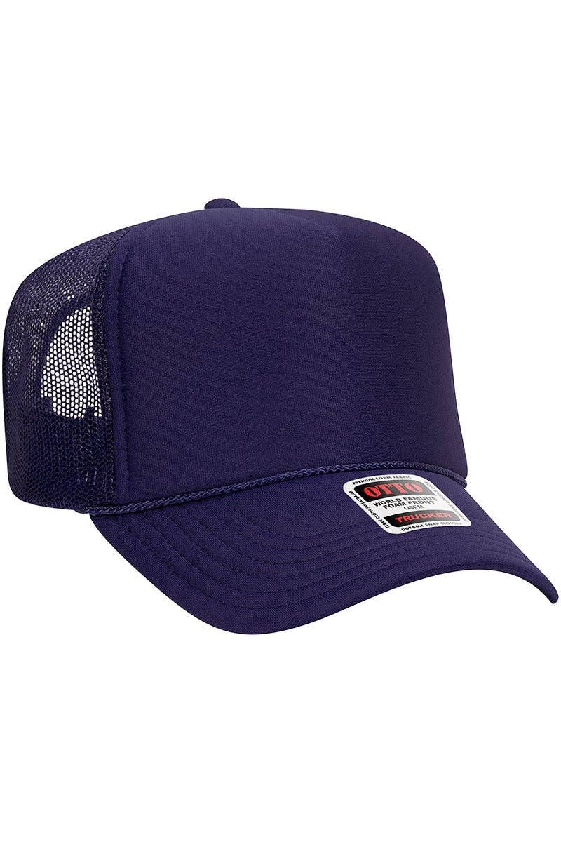 OTTO Purple Foam Front High Crown Trucker Hat