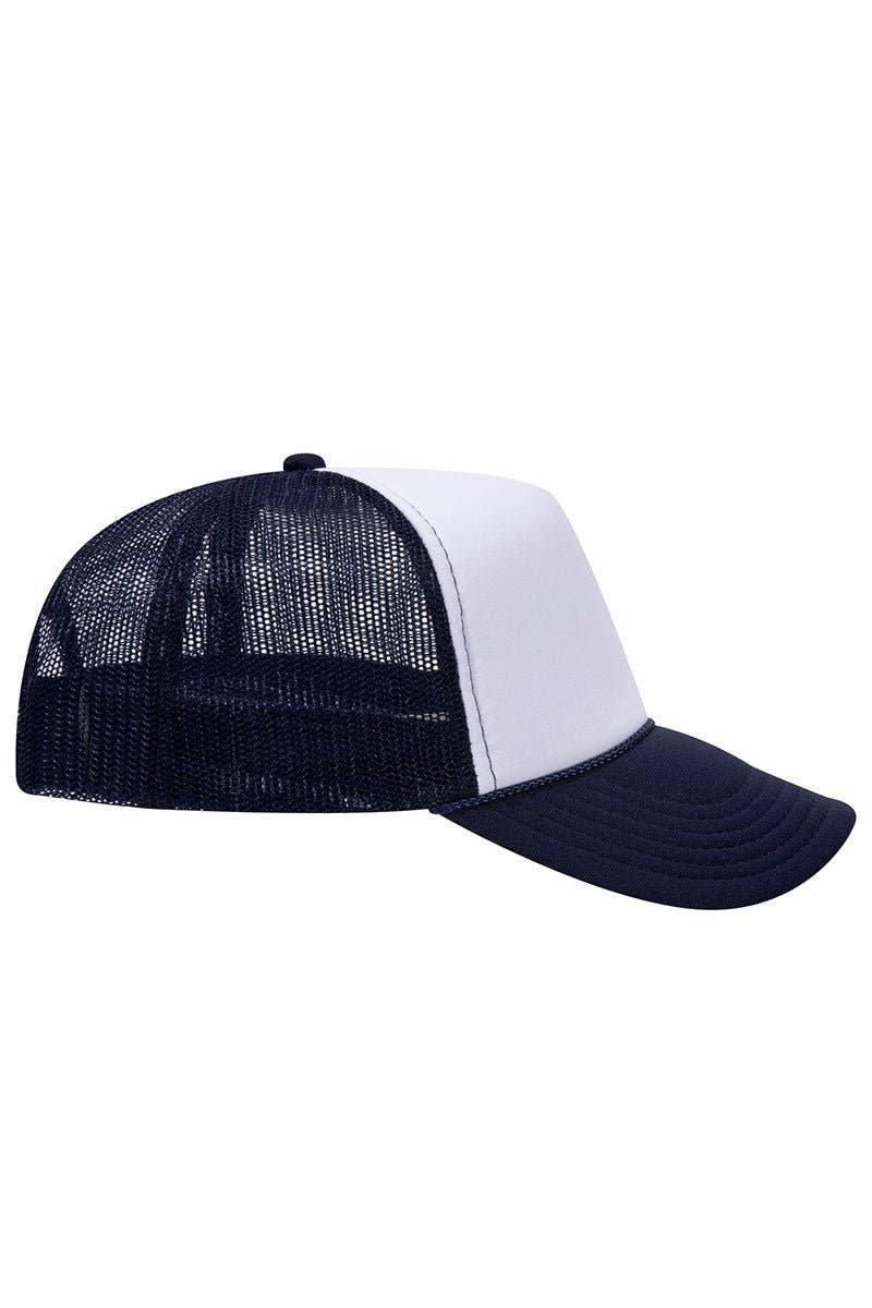 OTTO Navy with White Foam Front Mid Profile Trucker Hat