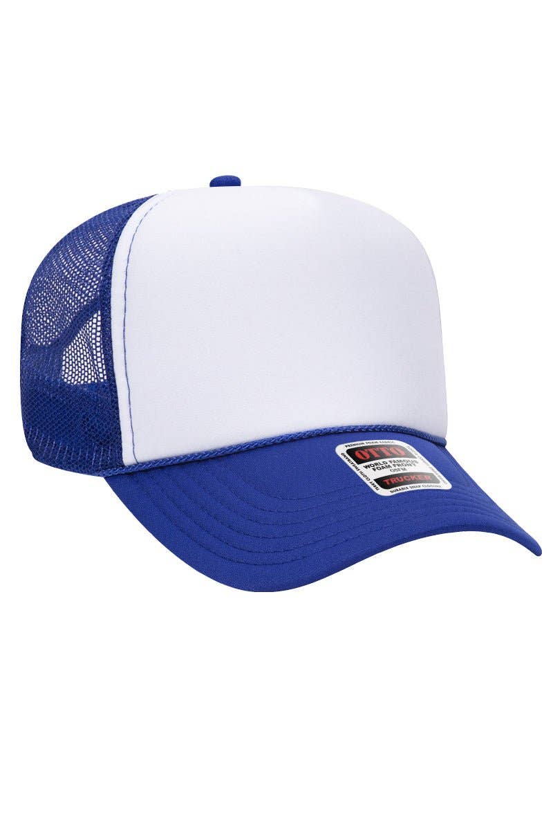 OTTO Royal with White Foam Front Mid Profile Trucker Hat