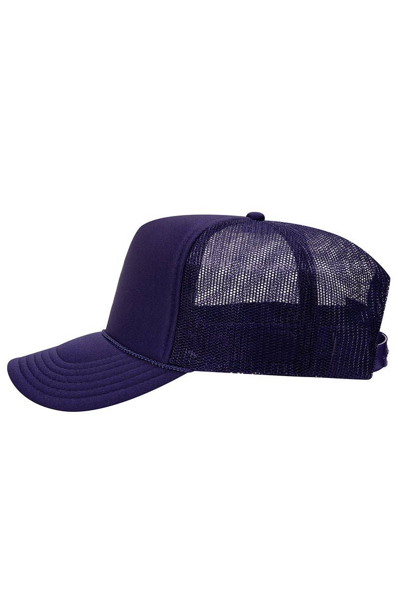 OTTO Purple Foam Front High Crown Trucker Hat