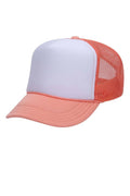 OTTO Youth Size Coral with White Foam Front High Crown Trucker Hat