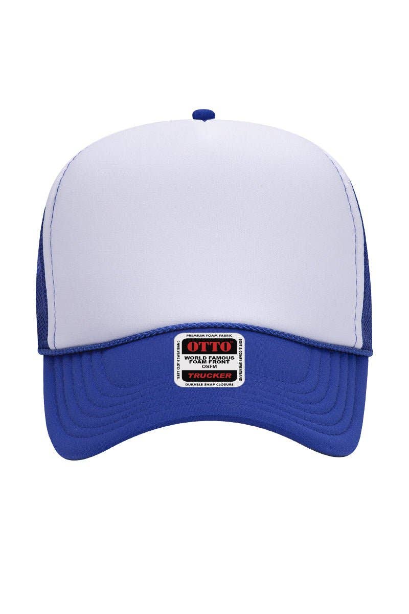 OTTO Royal with White Foam Front Mid Profile Trucker Hat