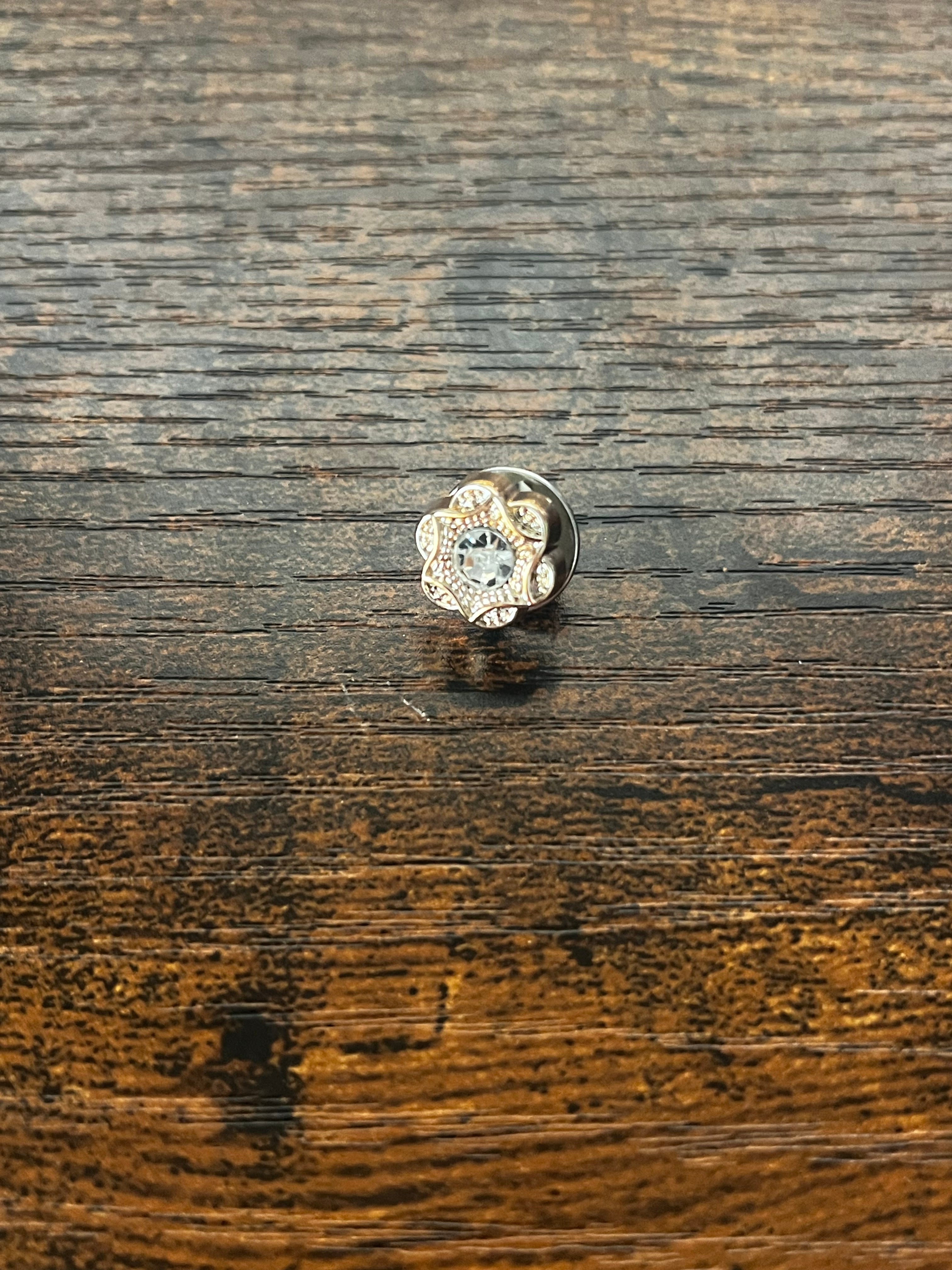 Faux Diamond Flower Hat Pin