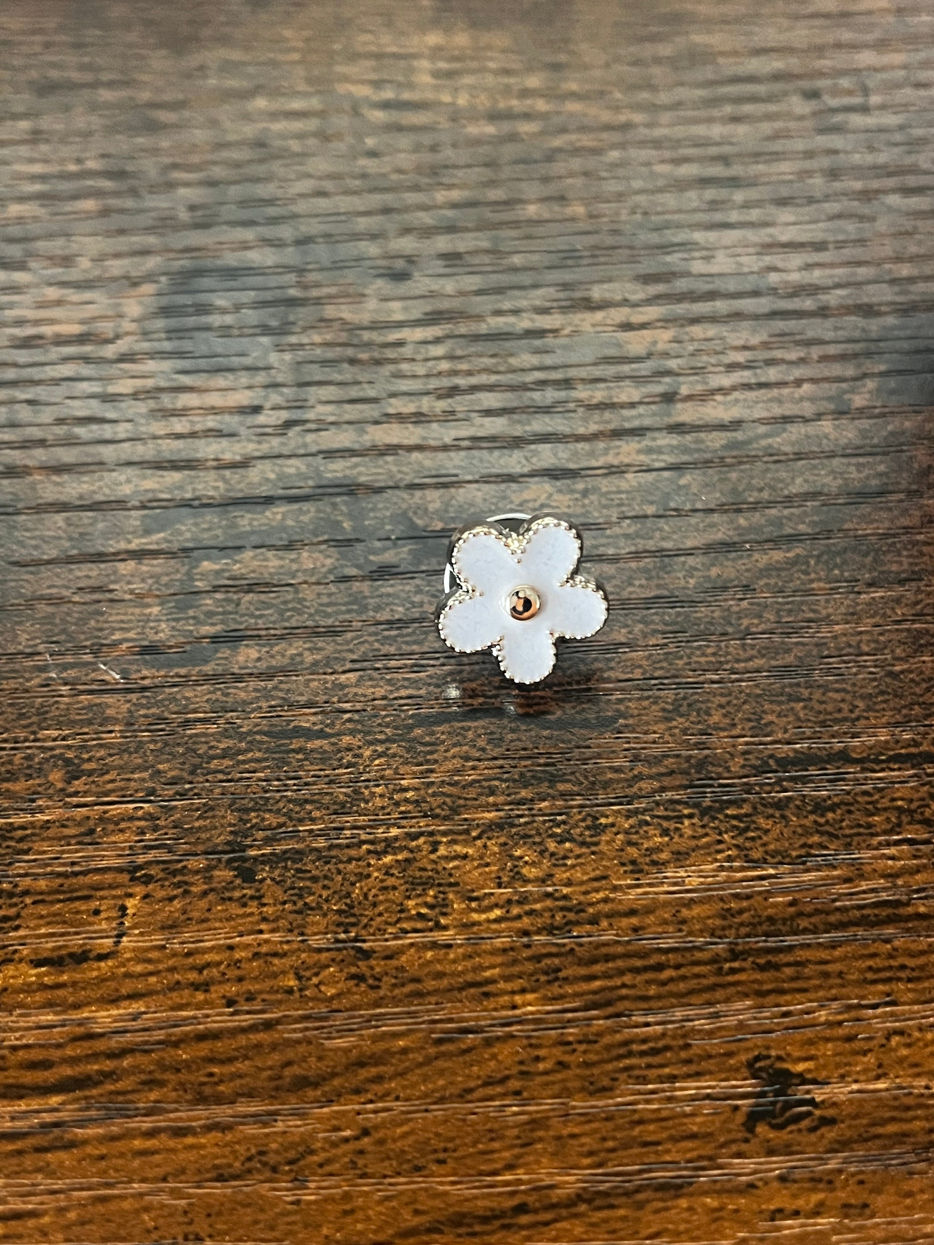 Large White Flower Hat Pin