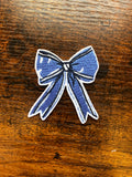 Blue & White Bow Hat Patch