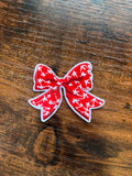 Red & White Star Bow Hat Patch