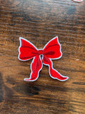 Red Bow Hat Patch