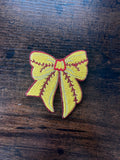 Softball Bow Hat Patch