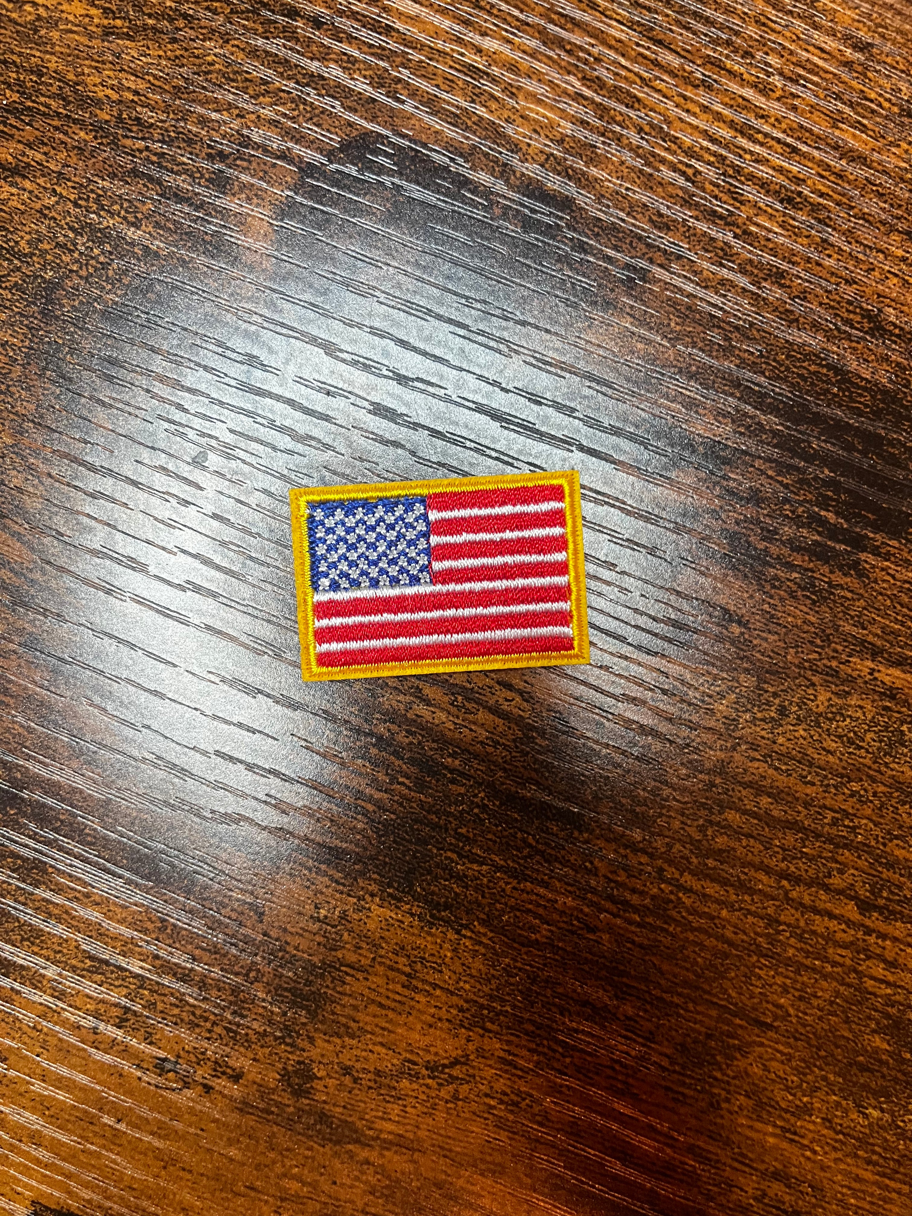American Flag w Gold Outline