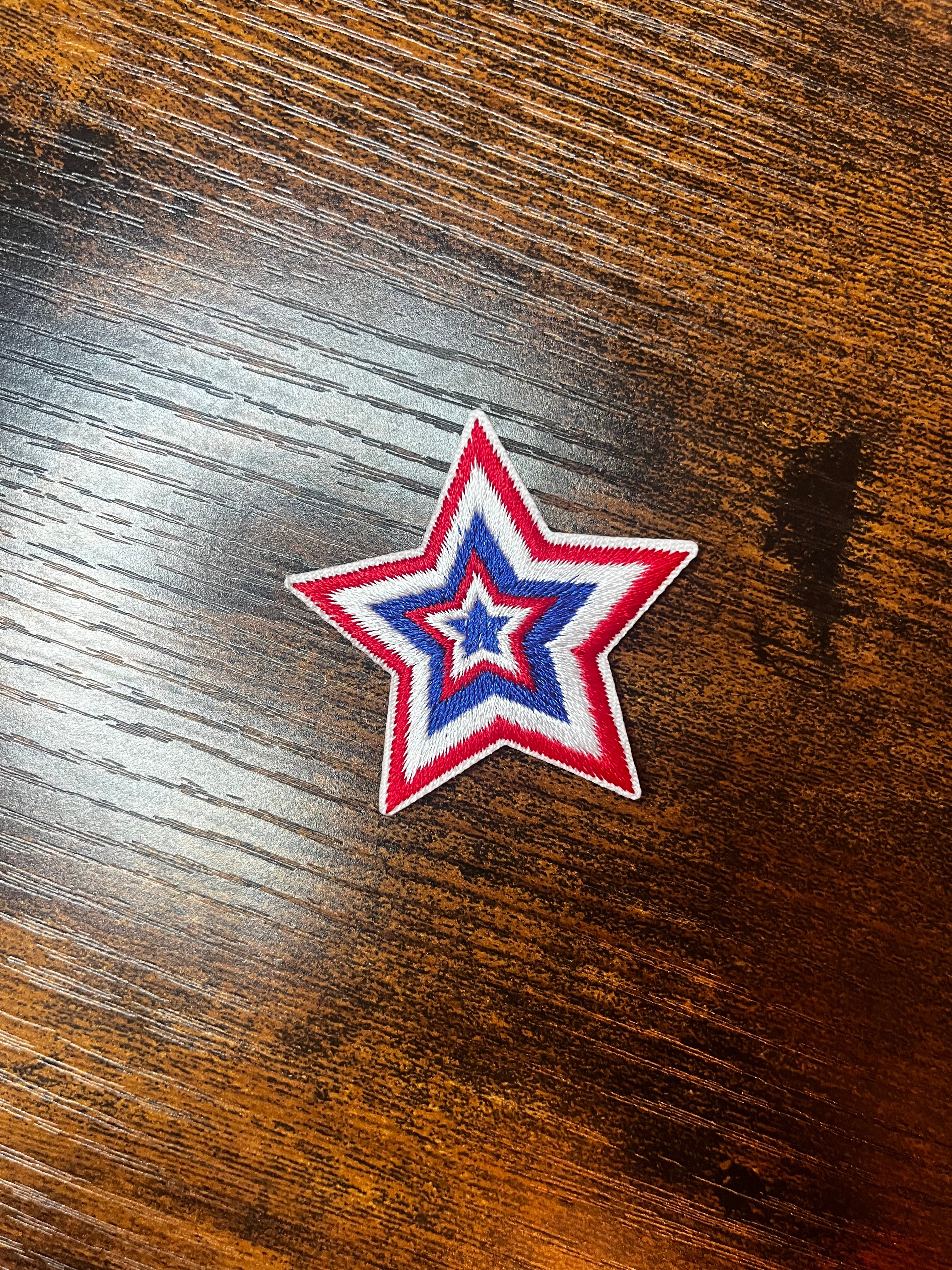 Red, White, & Blue Star Hat Patch