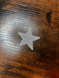 Silver Star Glitter Hat Patch