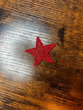 Red Glitter Star Hat Patch