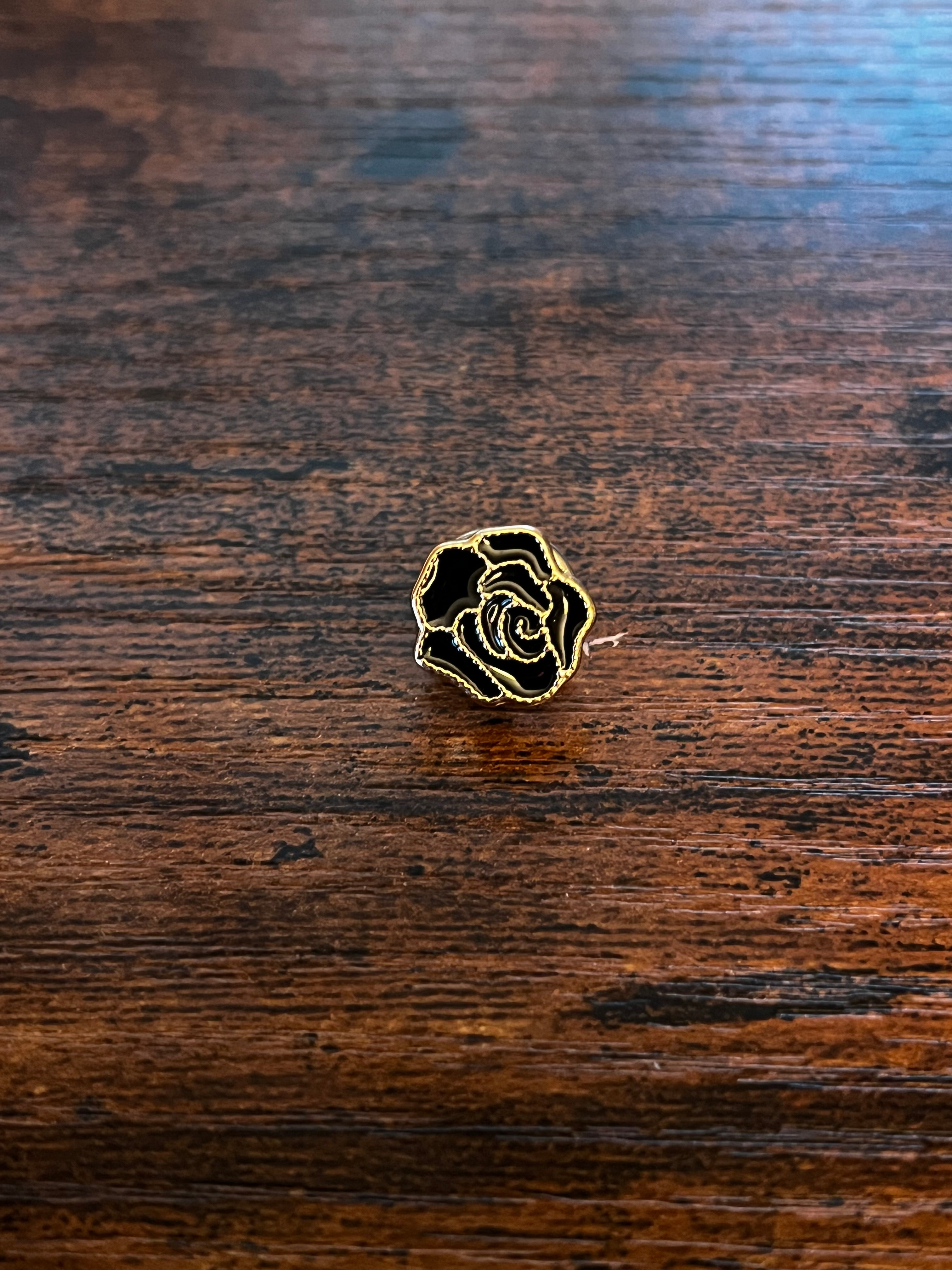 Black Rose Hat Pin