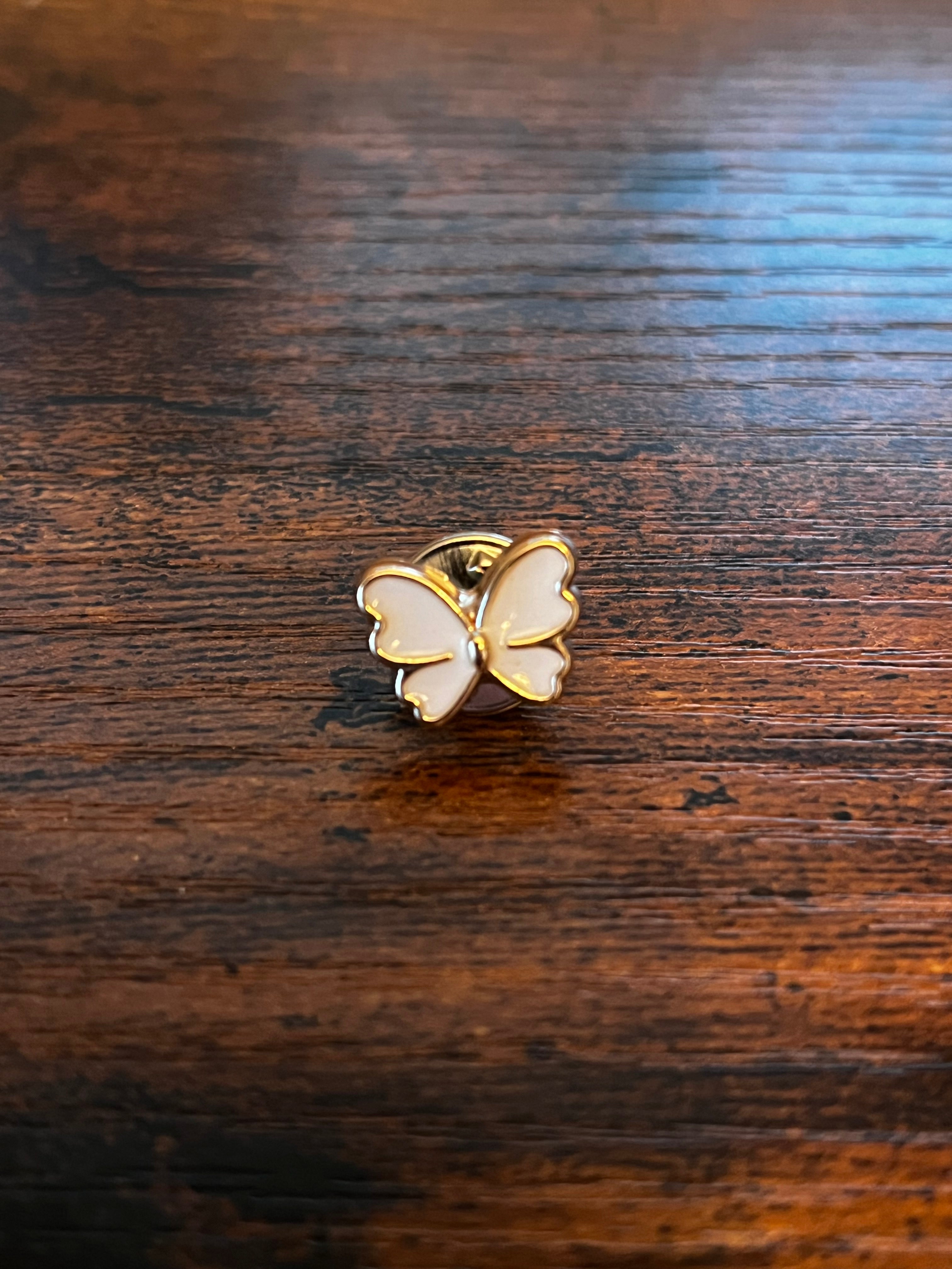 White Butterfly Hat Pin