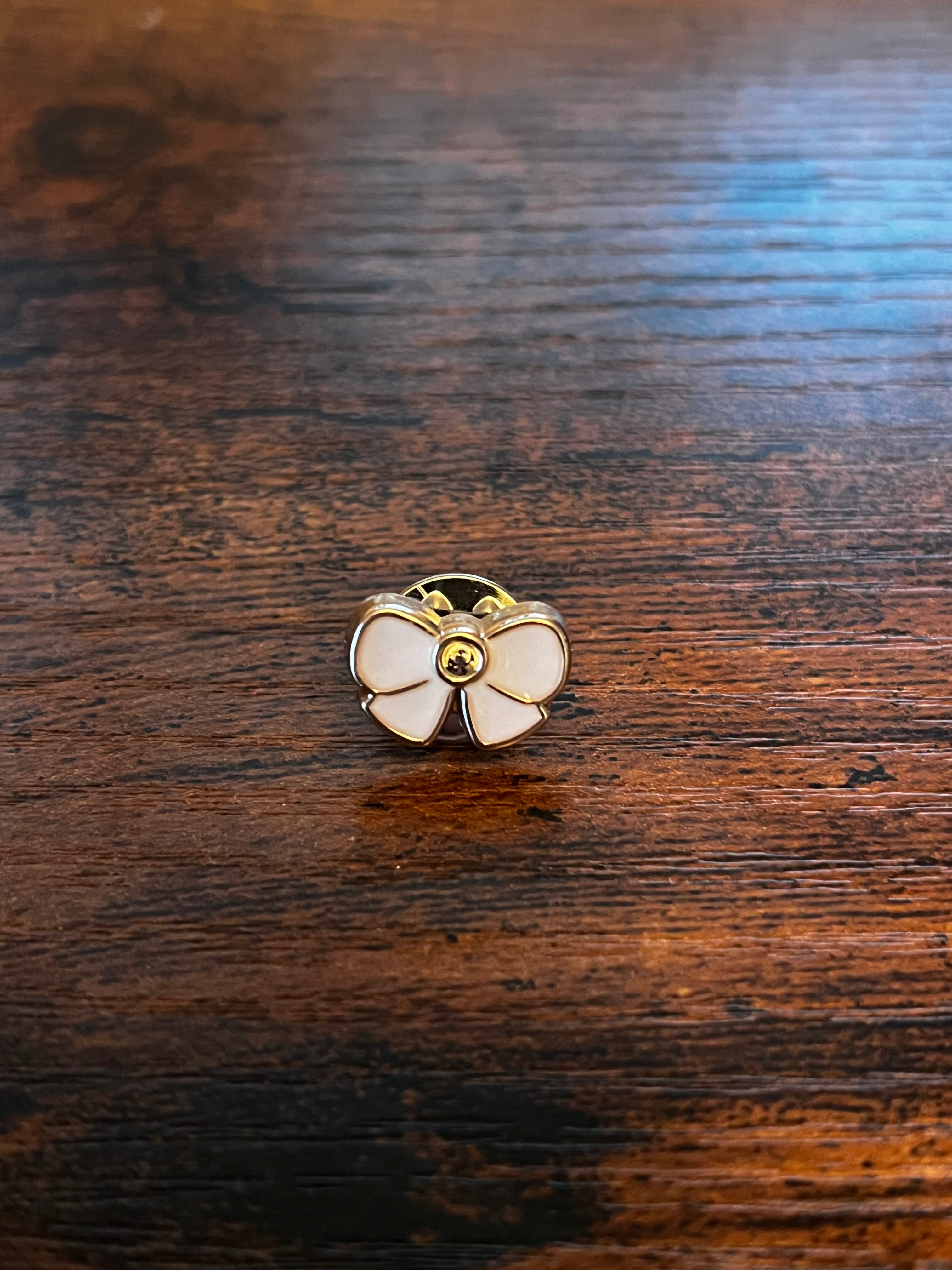White Bow Hat Pin