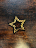 Sequin Gold and Black Star Hat Patch