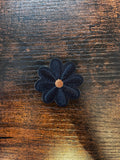 Black Flower Hat Patch