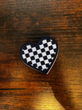 Checkered Heart Hat Patch