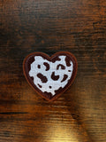 Cow Print Heart Hat Patch