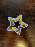 Gold and White Sequin Star Hat Patch