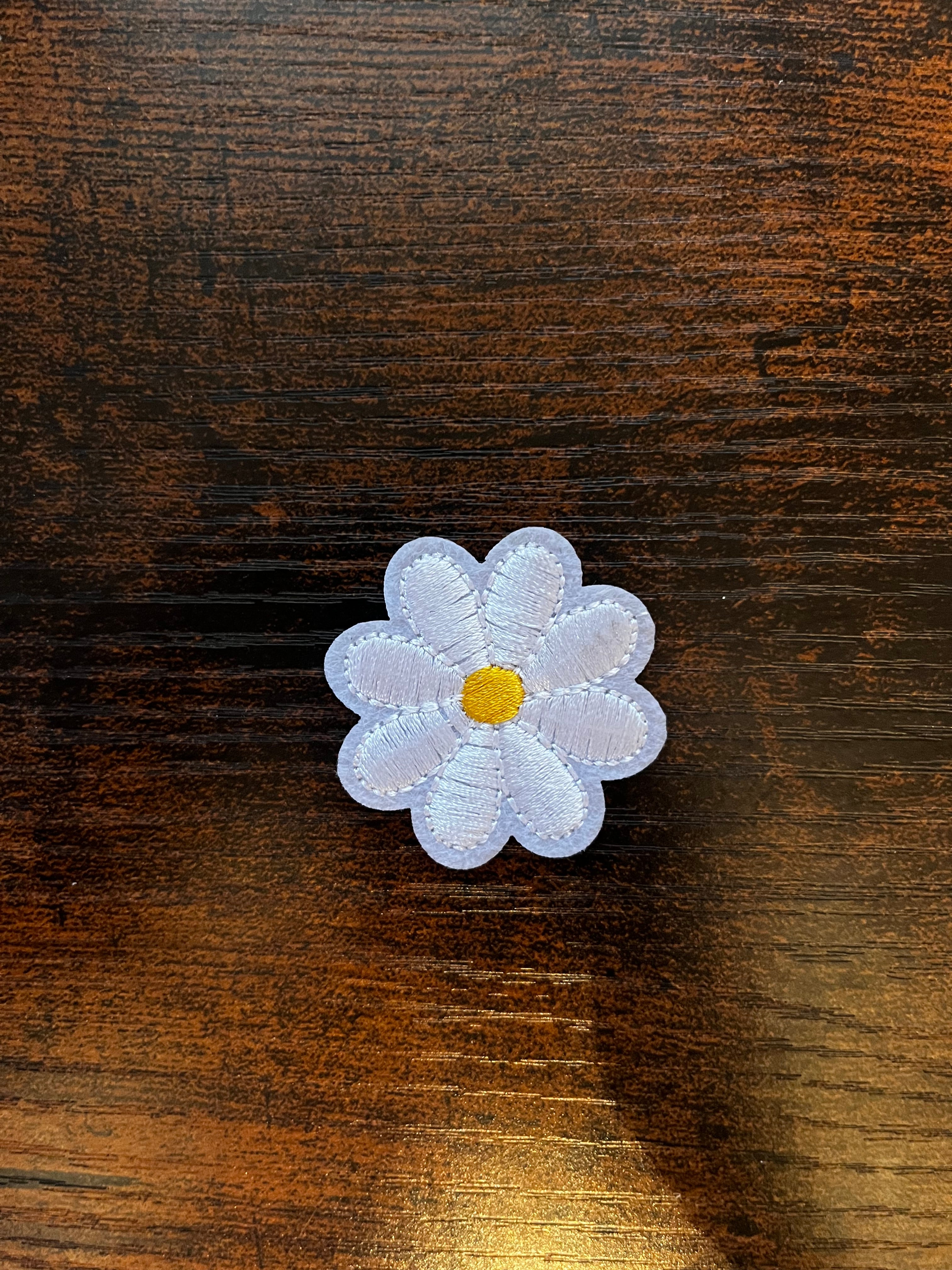 White Flower Hat Patch