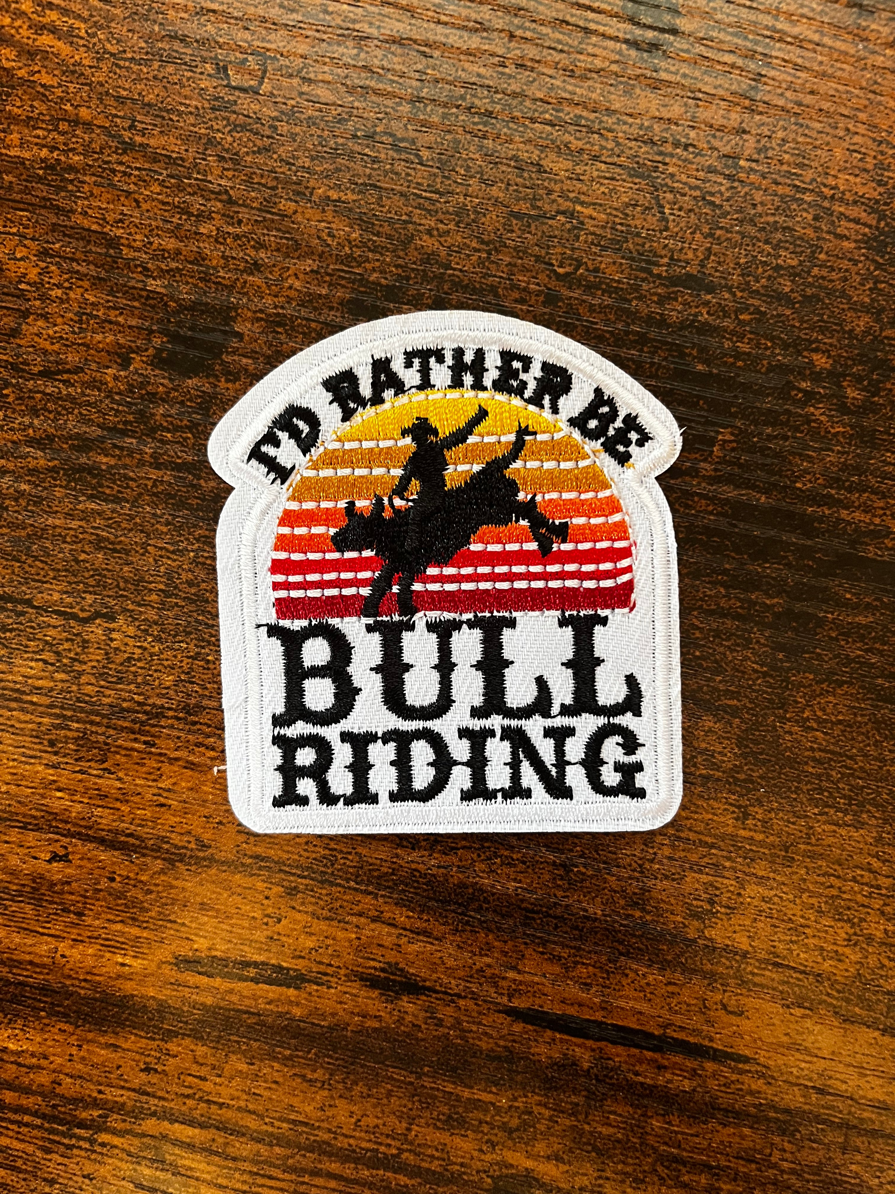 Bull Riding Hat Patch