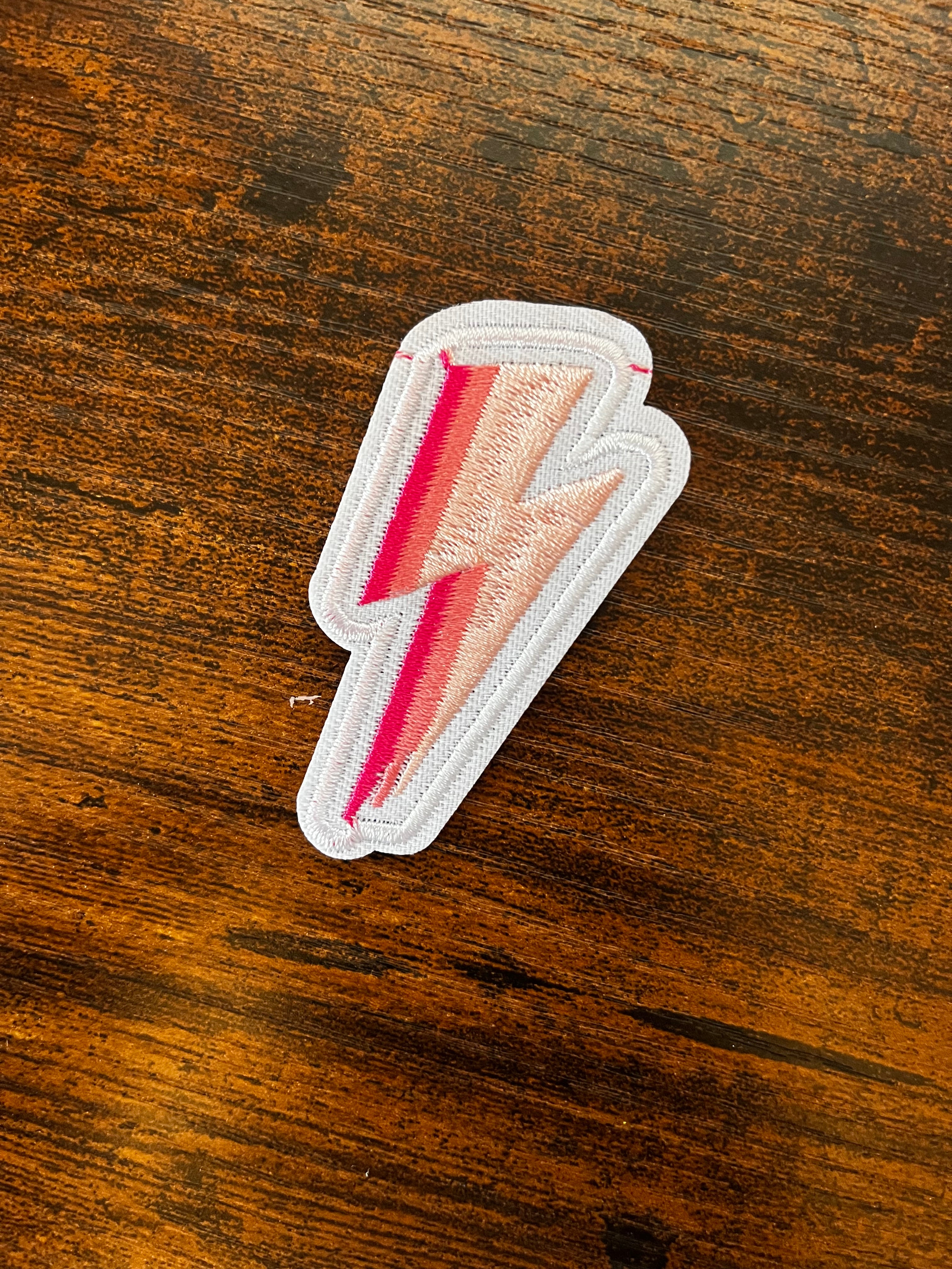 Pink Lightning Bolt Hat Patch