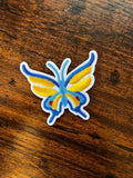 Blue Butterfly Hat Patch