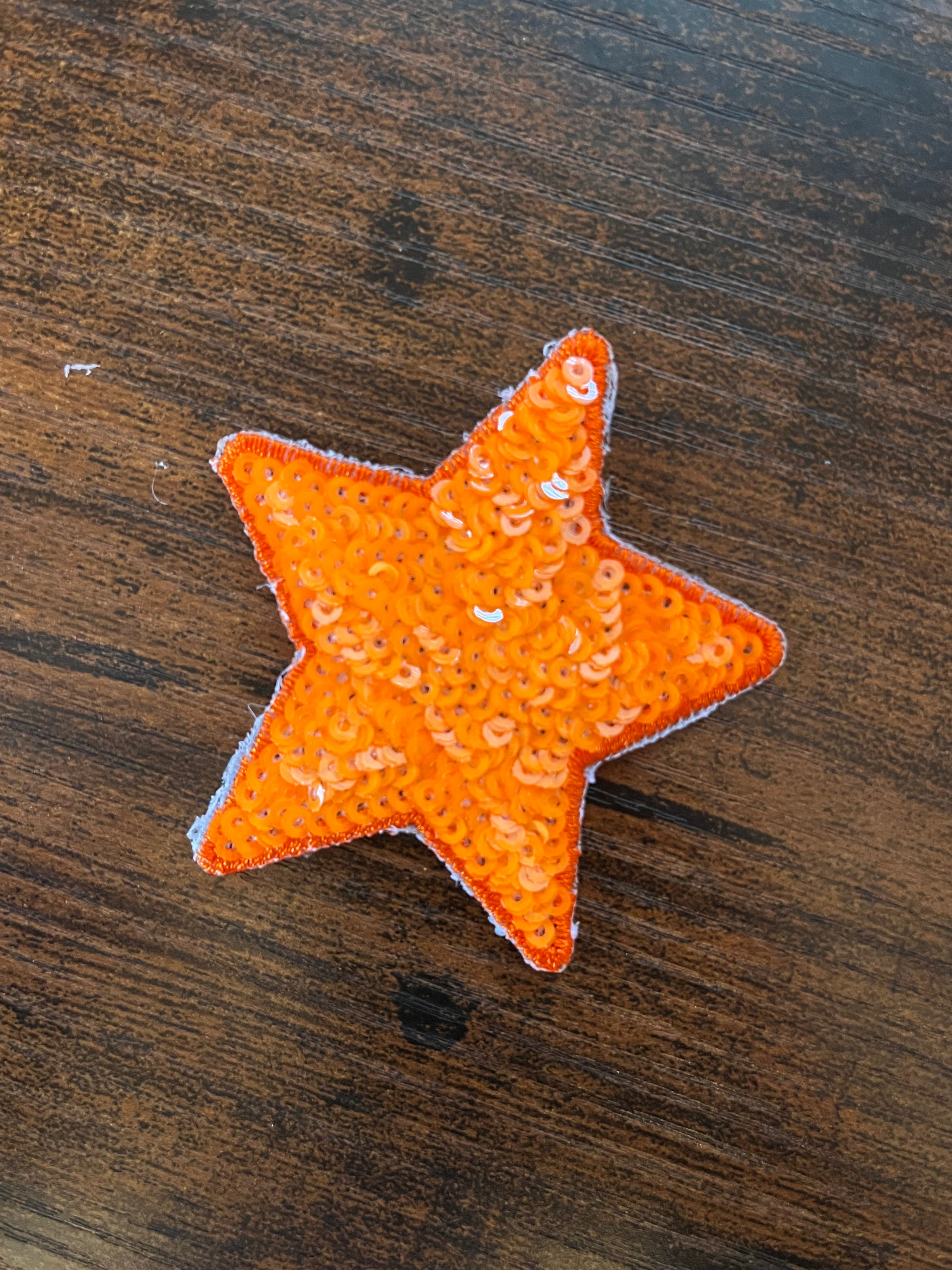 Orange Sequin Star (Medium)