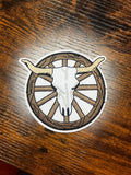 Wagon Wheel Bull Skull