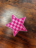 Pink Checkered Star