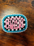 Turquoise & Checkered HOWDY