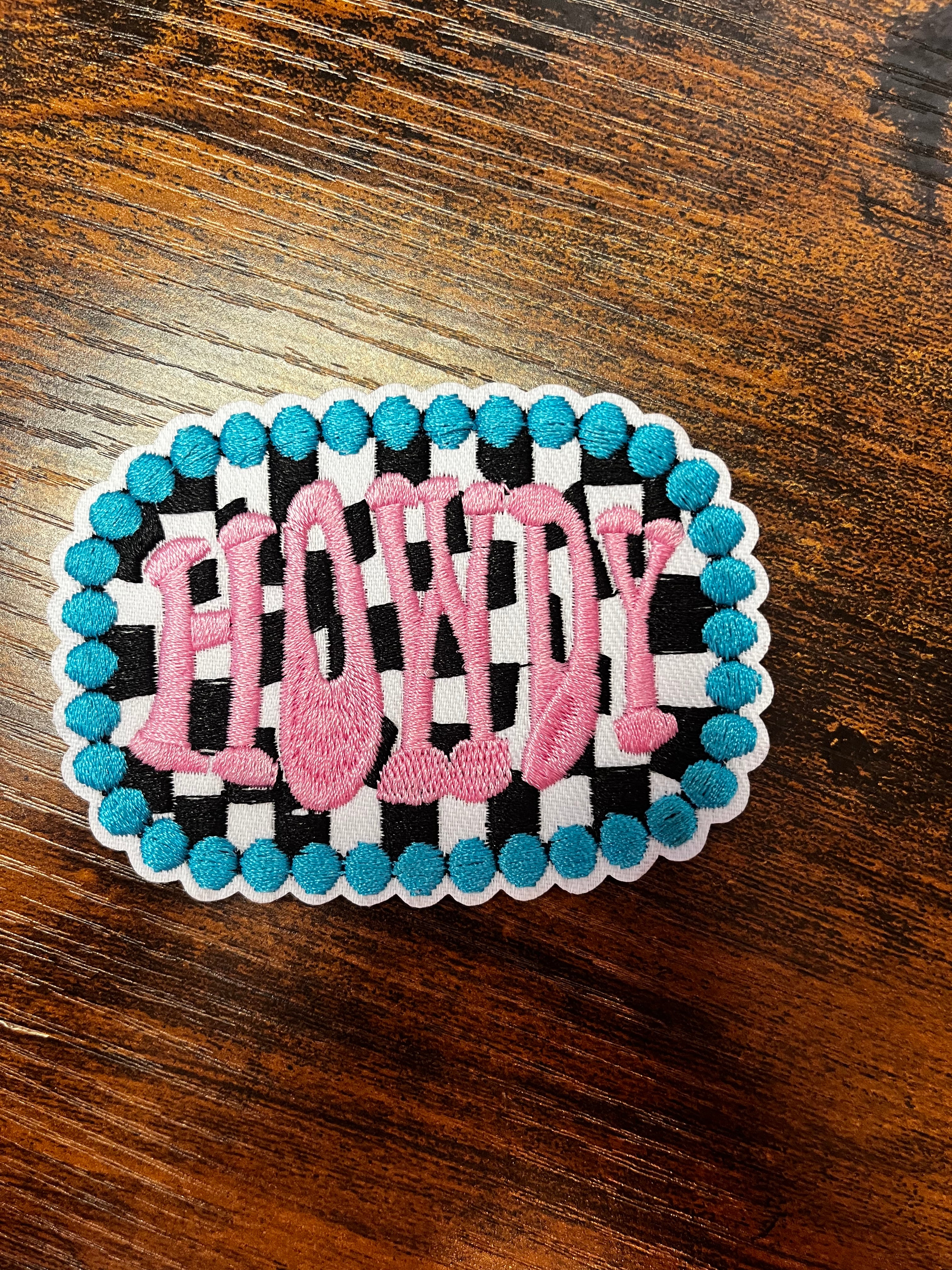 Turquoise & Checkered HOWDY