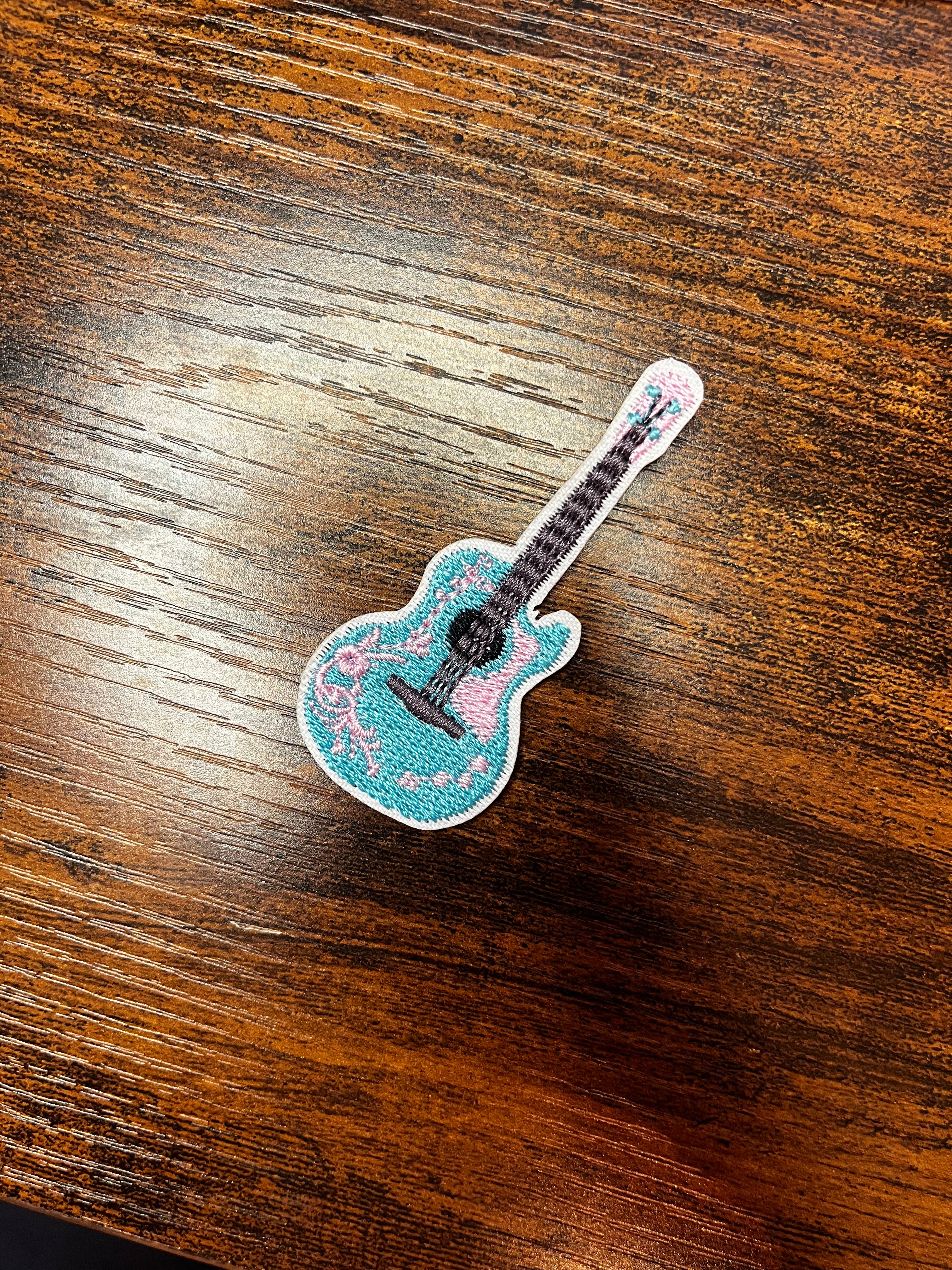 Turquoise & Pink Guitar