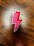 Hot Pink & Red Lightning Bolt