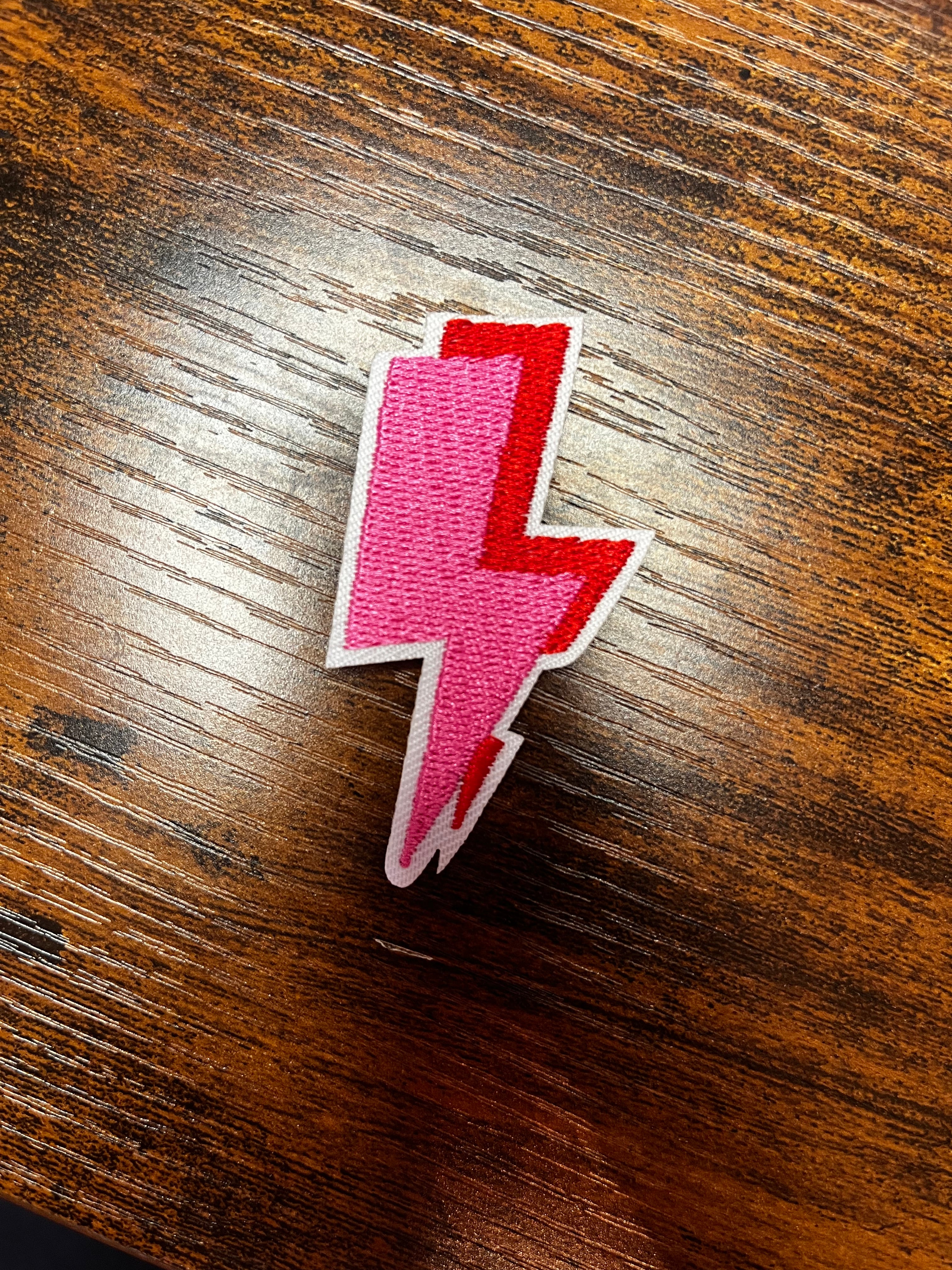 Hot Pink & Red Lightning Bolt