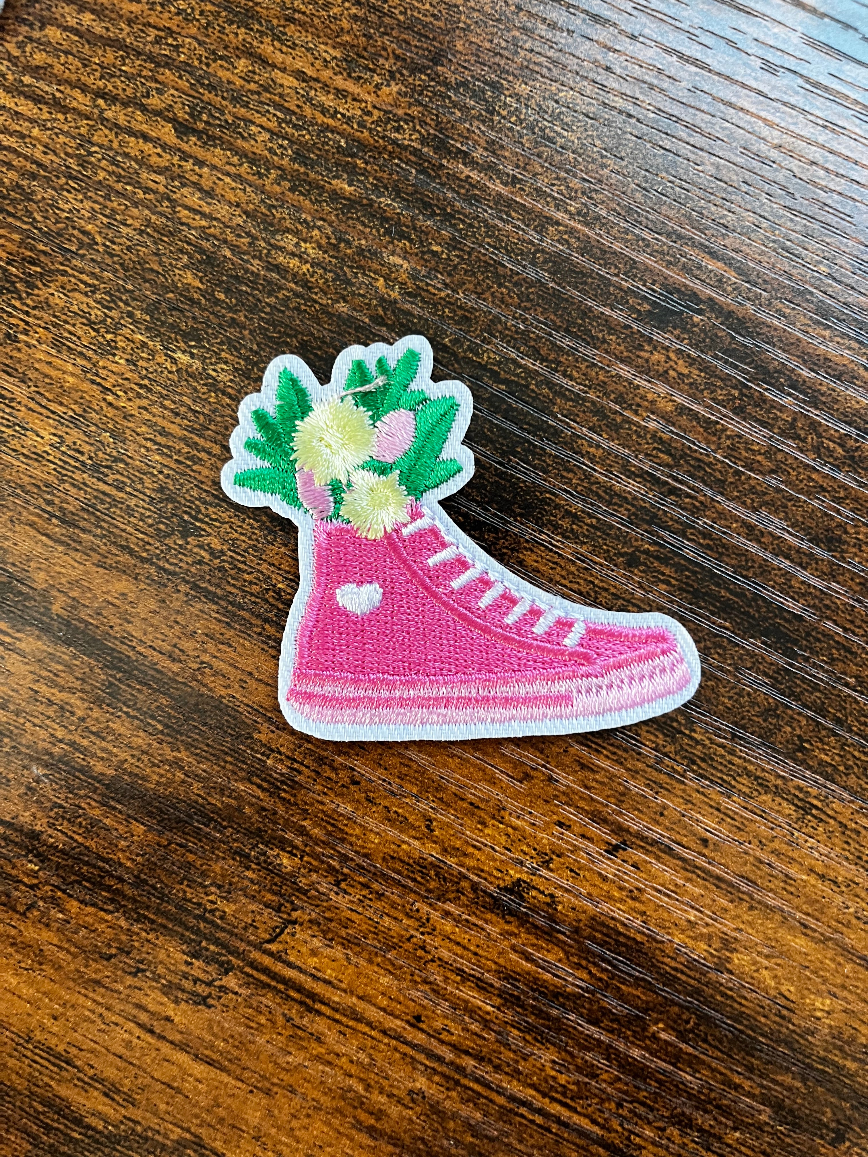 Pink Converse with Flowers