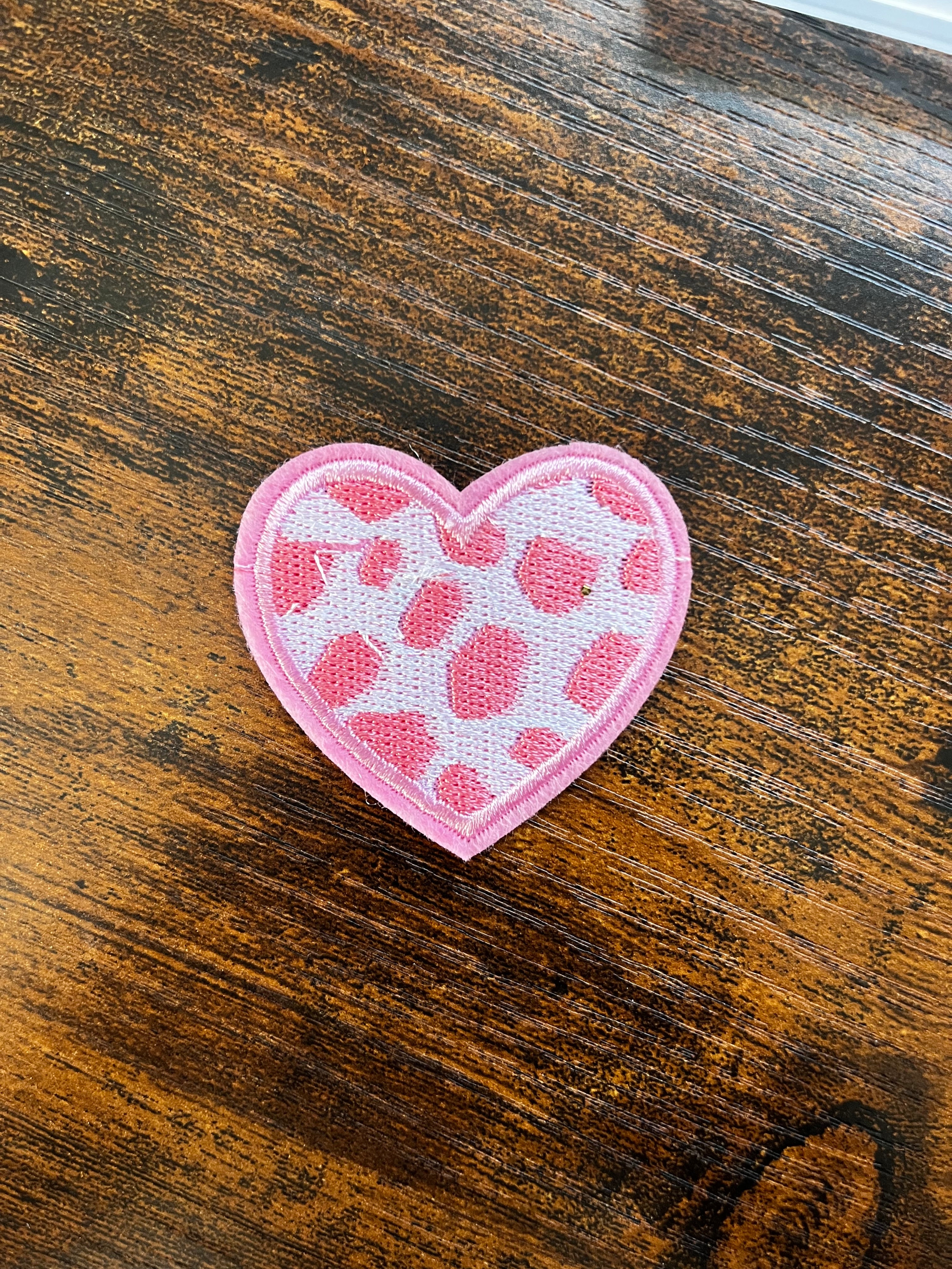 Pink Cowprint Heart