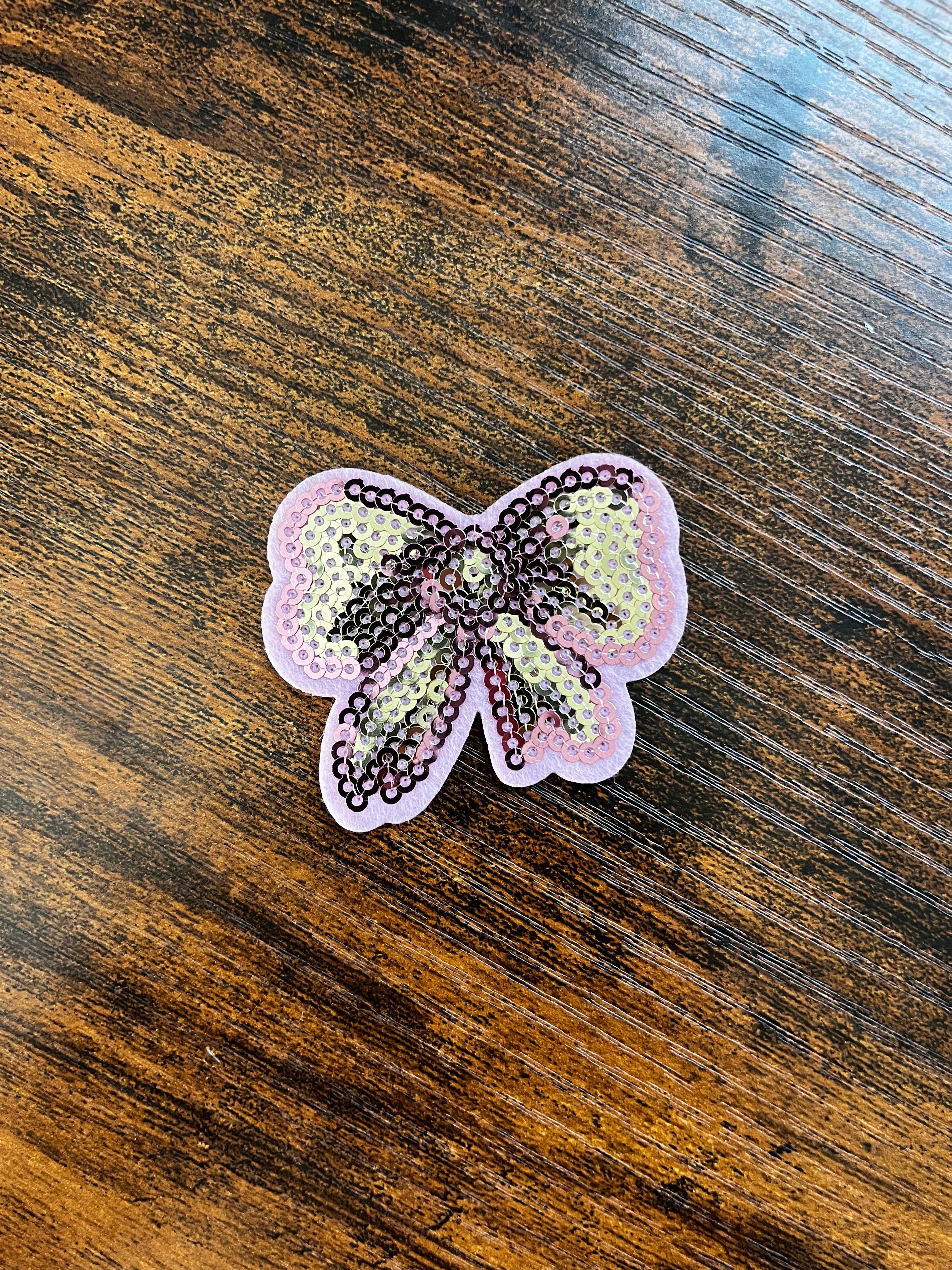 Small Light Pink Sequin Bow