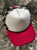 Pink/Black Checker Trucker Hat