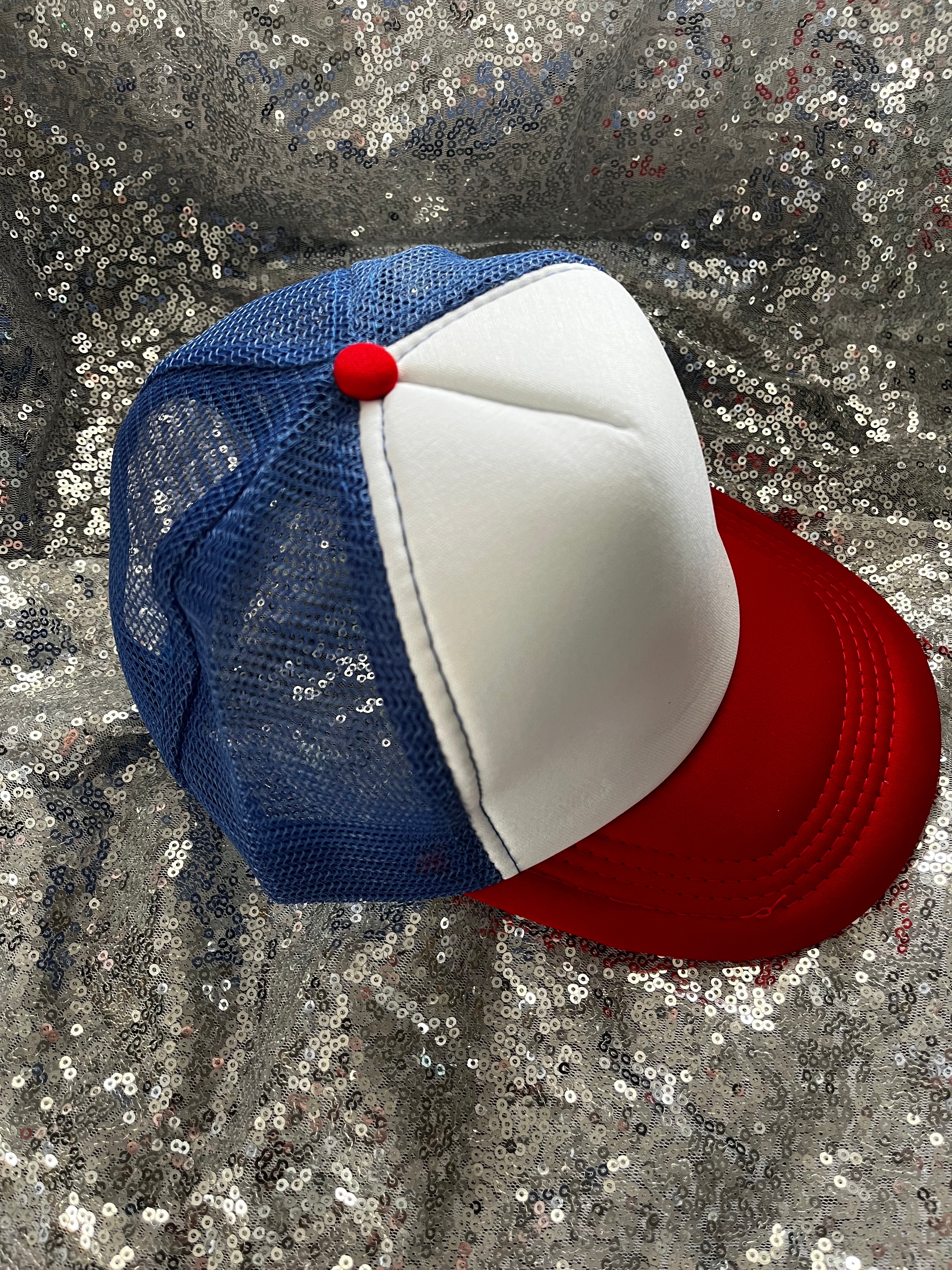 Youth Trucker Hats: Red/White/Blue