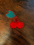 Red Glitter Chenille Cherries