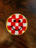 Red & White Checkered Smiley chenille