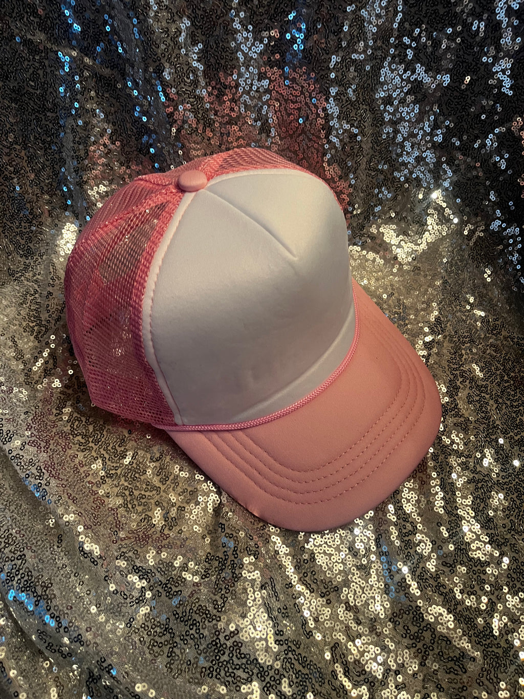 TRUCKER HAT FOAM FRONT MESH BACK HAT CAP LIGHT PINK