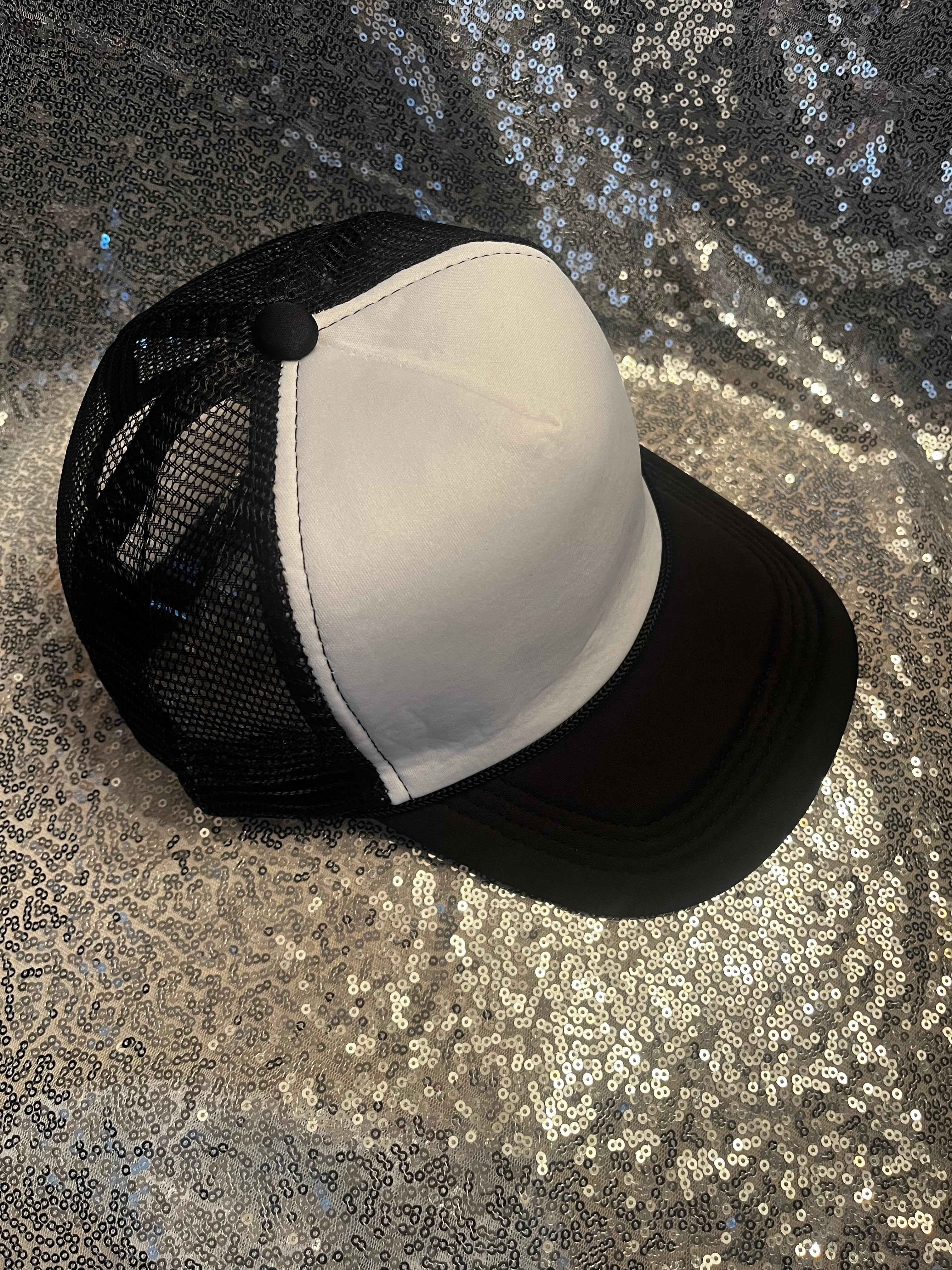 TRUCKER HAT FOAM FRONT MESH BACK HAT CAP BLACK