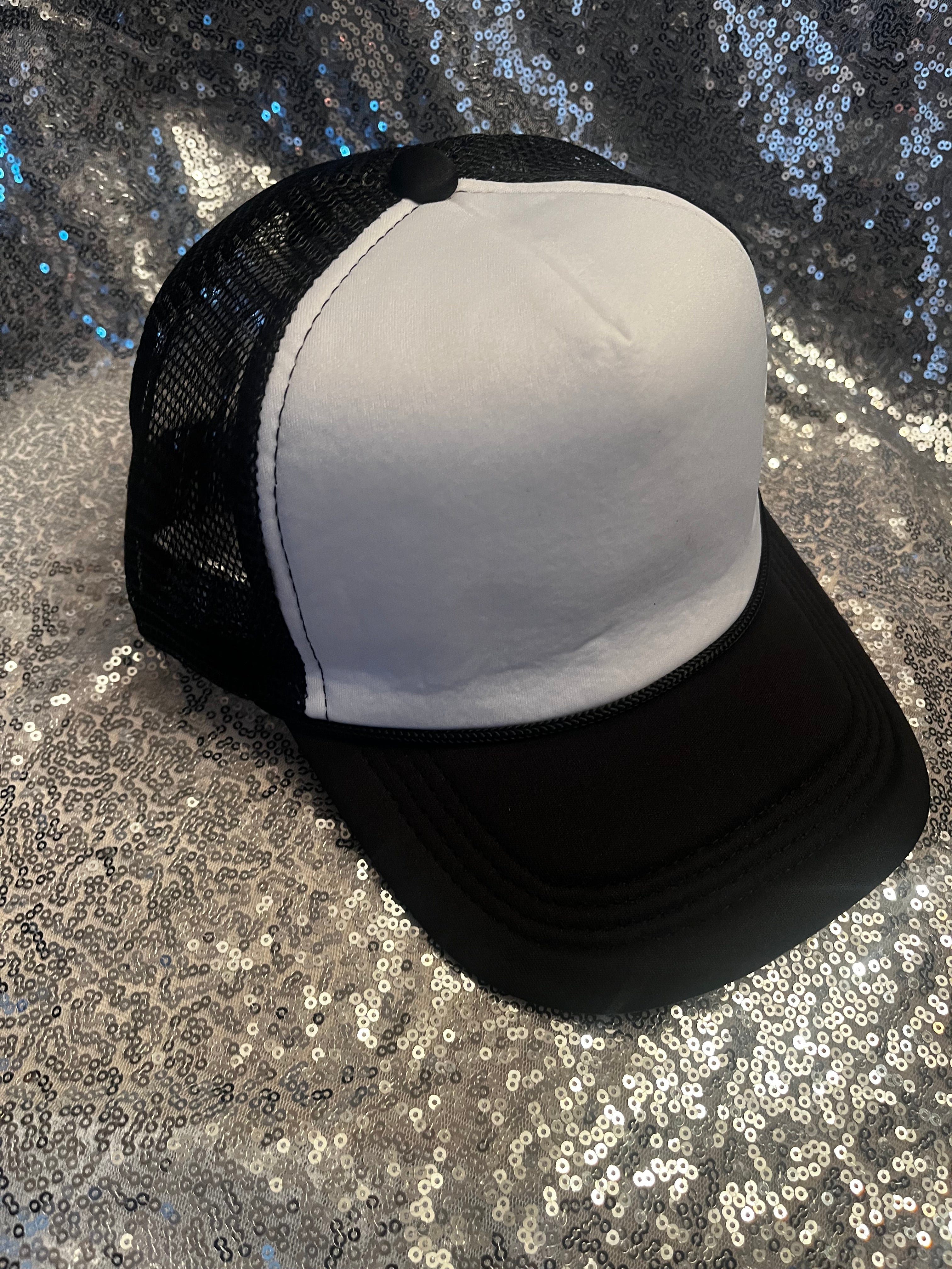 TRUCKER HAT FOAM FRONT MESH BACK HAT CAP BLACK