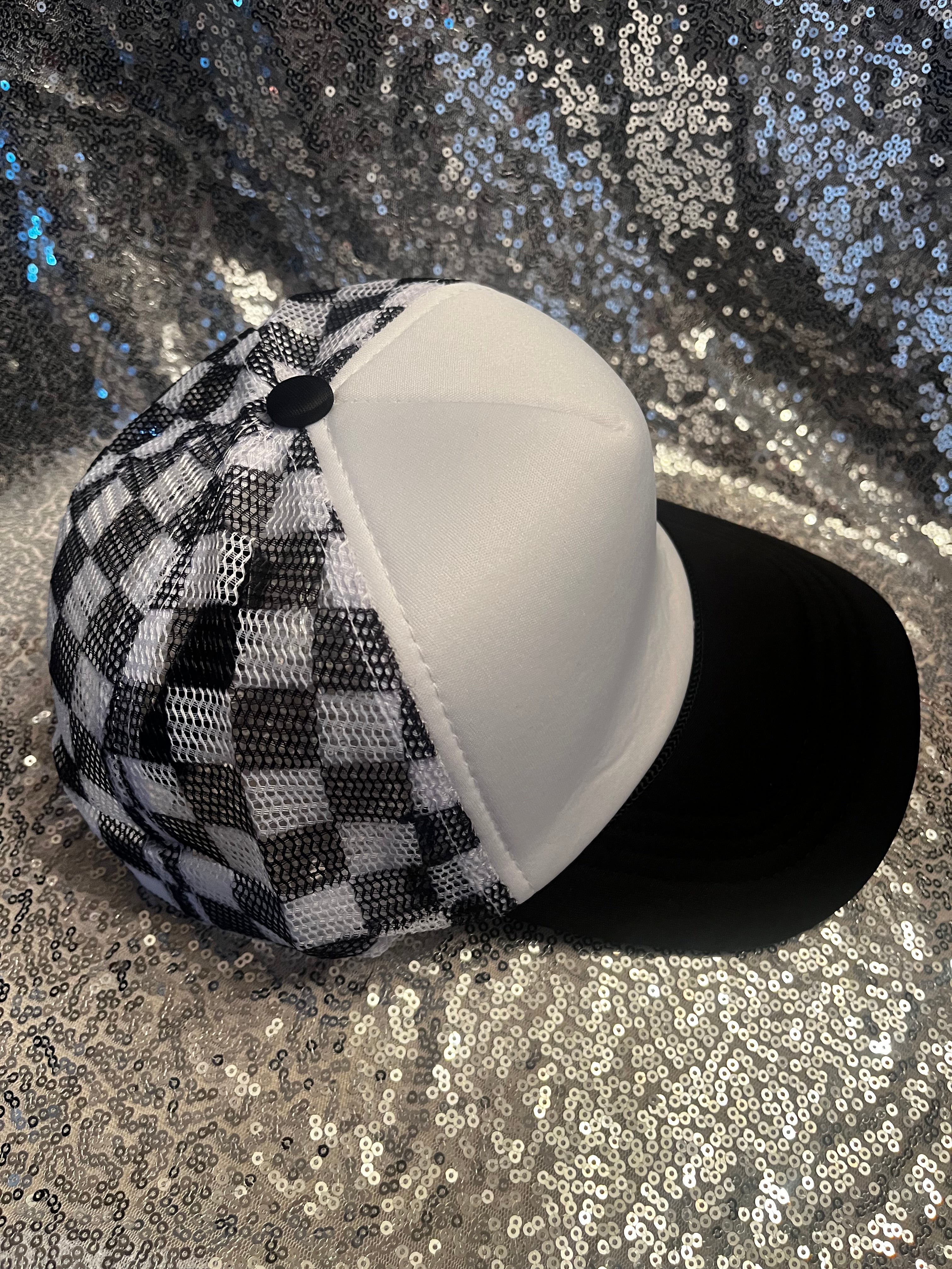 TRUCKER HAT CHECKER FOAM FRONT MESH BACK CAP