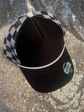 Checkered Mesh Back Cap: Black/ White YOUTH