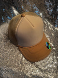 Tri Color Mesh Trucker Cap: Sand Magna Pony