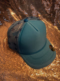 Neon Blue Star Printed Mesh Trucker Cap: Magna Pony